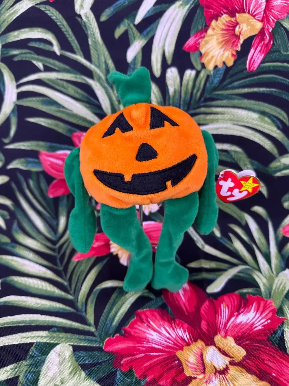 Vintage 1998 Ty Beanie Baby Pumpkin Halloween Retired